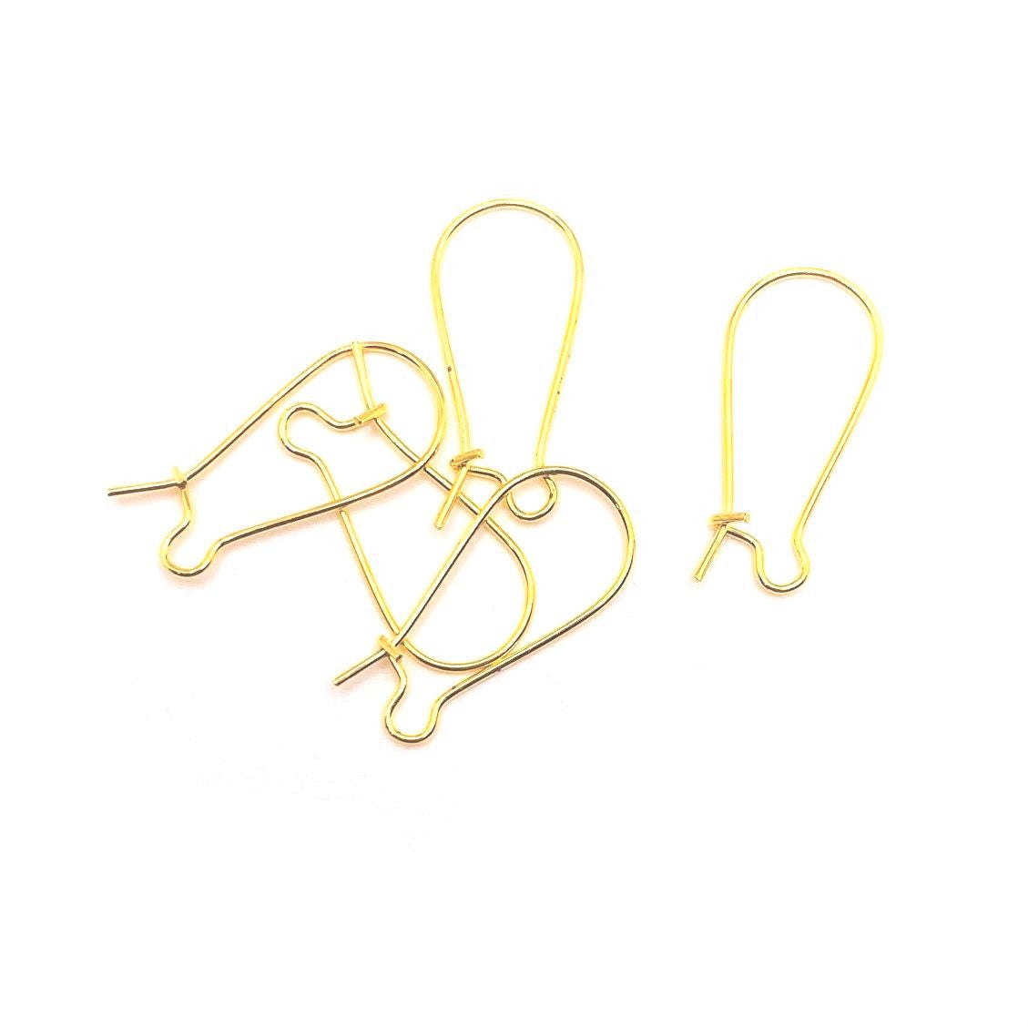 100 or 500 Pieces: Gold Plated Fish Hook Earring Wires with Spring and Ball