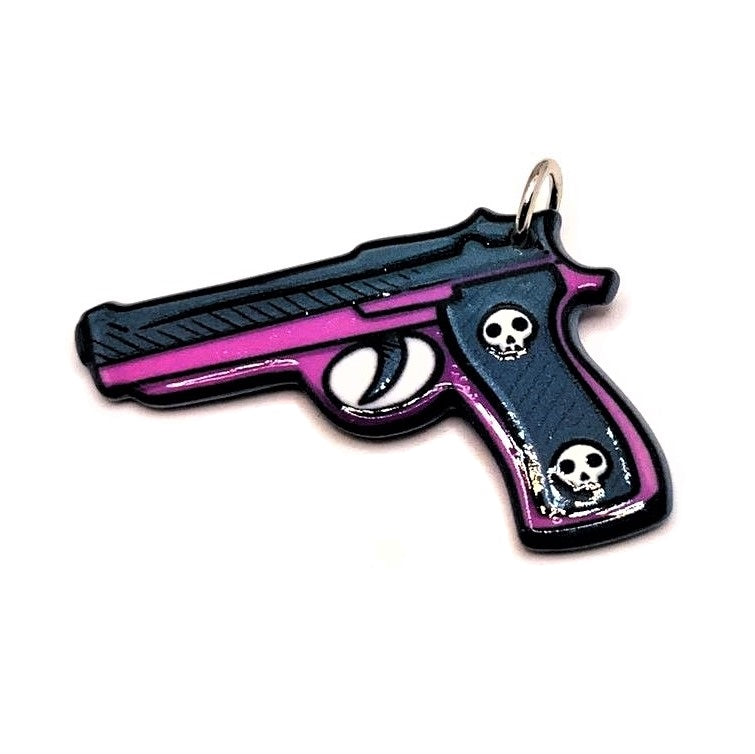 1, 4 or 20 Pieces: Pink Knife with Skull Face Halloween Charms - Double  Sided