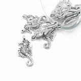 4, 20 or 50 Pieces: Silver Sea Horse Charms