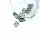 1, 4, 20 or 50 Pieces: Small Stainless Steel Halloween Ghost Charms