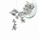 1, 4, 20 or 50 Pieces: Silver Parasaurolophus Horned 3D Dinosaur Charms