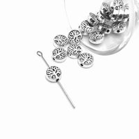 4, 20 or 50 Pieces: Silver Round Tree of Life Spacer Charm Beads - Double Sided