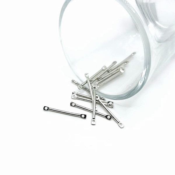 4, 20 or 50 Pieces: Silver Toned 20x2mm Simple Minimalist Bar Connectors