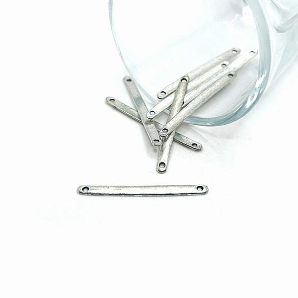 4, 20 or 50 Pieces: Antique Silver 33x3mm Simple Minimalist Bar Connectors