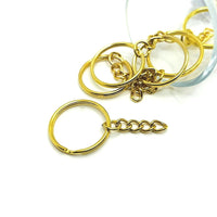 4, 20 or 50 Pieces: Gold Plated Key Chain Starter Base Split Rings