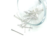 100 or 500 Pieces: 20 mm Silver Plated Head Pins, 20 gauge