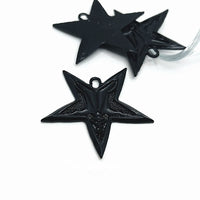 1, 4 or 20 Pieces: Black Enamel Demon Pentagram Pendants