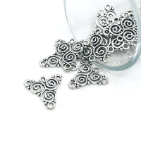 1, 4, 20 or 50 Pieces: Antique Silver Triskelion Charms