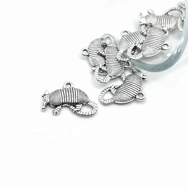 1, 4, 20 or 50 Pieces: Antique Silver Armadillo Charms