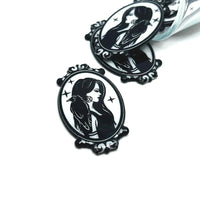 1, 4 or 20 Pieces: Hecate with Raven Witchy Halloween Charms - Double Sided