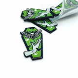 1, 4 or 20 Pieces: Green Coffin with Death's Head Moth Charms - Double Sided