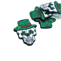 1, 4 or 20 Pieces: Punk St. Patrick's Day Skull Charms - Double Sided