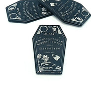 1, 4 or 20 Pieces: Black Ouija Coffin Charms - Double Sided