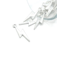 4, 20 or 50 Pieces: Silver Plated Lightning Bolt Wizard Charms