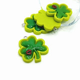 1, 4, or 20 Pieces: St. Patrick's Day Green Resin Four-Leaf Clover, Kiss me I'm Irish