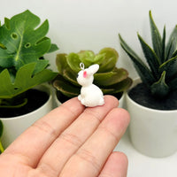 1, 4, 20 or 50 Pieces: White 3D Rabbit Charm