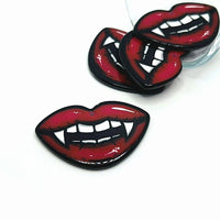 1, 4 or 20 Pieces: Large Acrylic Vampire Teeth, Halloween, Vampyre, Goth: Double Sided