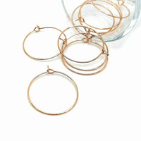 4, 20 or 50 Pieces: Rose Gold Plated Wine Ring Bases - 25 mm