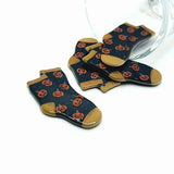 1, 4 or 20 Pieces: Halloween Socks Pendant, Fall Socks - Double Sided