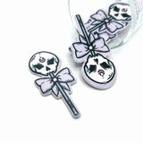 1, 4 or 20 Pieces: Halloween Skull Lollipop Pendant - Double Sided