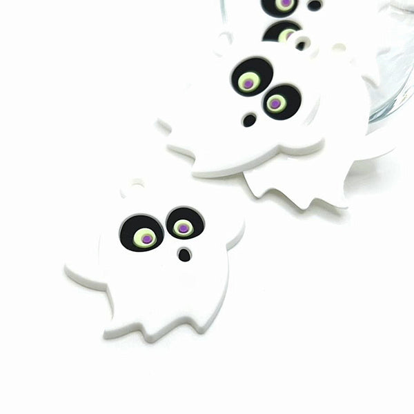 1, 4 or 20 Pieces: PVC Plastic Cute Ghost Charm