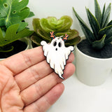 1, 4 or 20 Pieces: Acrylic Ghost in Reindeer Antlers - Double Sided