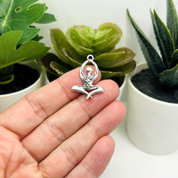 1, 4, 20 or 50 Pieces: Silver Sitting Goddess Charms