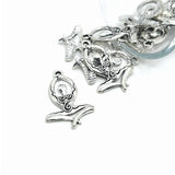 1, 4, 20 or 50 Pieces: Silver Sitting Goddess Charms