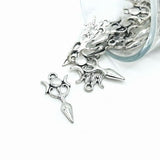 1, 4, 20 or 50 Pieces: Silver Triple Moon Goddess Charms