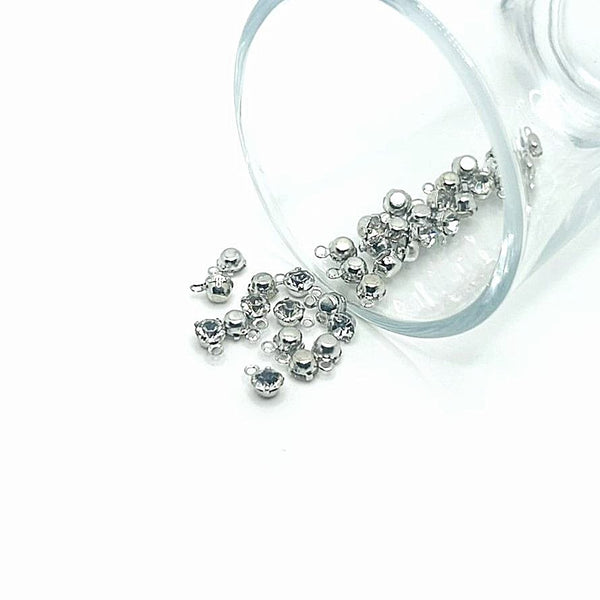 4, 20 or 50 Pieces: Tiny Diamond Rhinestone Charms