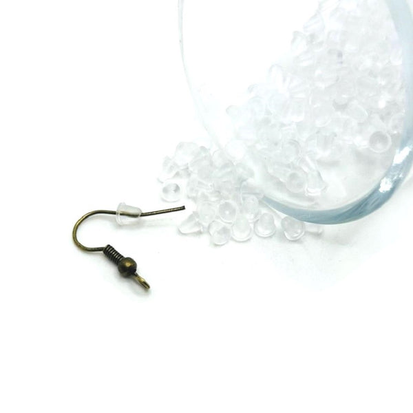 100, 500 or 1,000 Pieces: Clear Soft Rubber Earring Stopper Backs