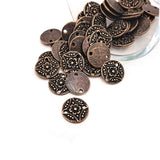 4, 20 or 50 Pieces: Antique Copper Flower Connector Charms, 11mm