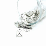 4, 20 or 50 Pieces: Silver Envelope Charms, Travel Charm, Mail, Letter Charm, 16 x 9 mm