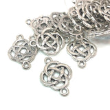 4, 20 or 50 Pieces: Silver Celtic Knot Connector Charms