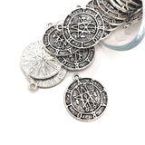 1, 4, 20 or 50 Pieces: Antiqued Silver Astaroth Demon Sigil Pendant Charm