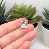 1, 4, 20 or 50 Pieces: Cute Silver Ghost Charms