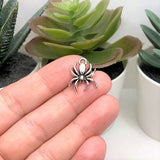 1, 4, 20 or 50 Pieces: Silver Hanging Spider Charm