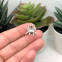 1, 4, 20 or 50 Pieces: Silver Hanging Spider Charm