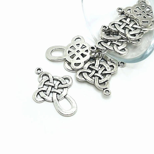 4, 20 or 50 Pieces: Silver Celtic Knot Cross Charms