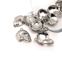 4, 20 or 50 Pieces: Silver Football Helmet Charms