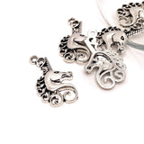 4, 20 or 50 Pieces: Silver Unicorn Head Charms