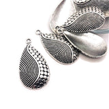 4, 20 or 50 Pieces: Silver Modern Boho Teardrop Charms