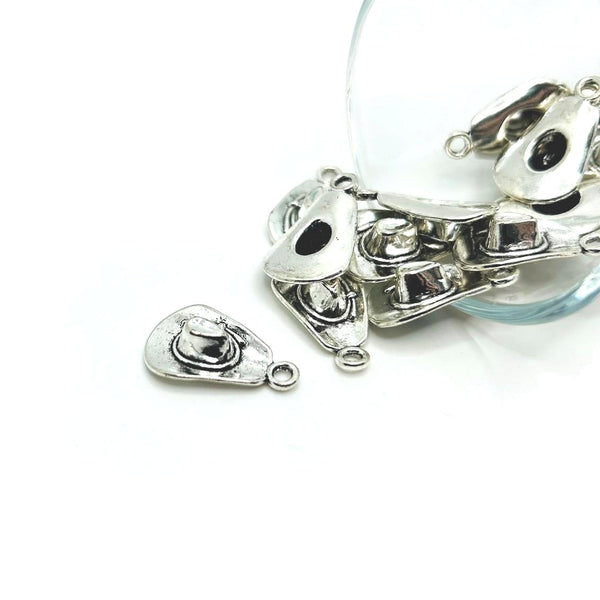 1, 4, 20 or 50 Pieces: Silver Cowboy Boot Charms: Double Sided