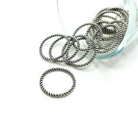 4, 20 or 50 Pieces: Silver Closed Decorative Connector Jump Rings