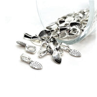4, 20 or 50 Pieces: Silver Glue-On Leaf Jewelry Bails