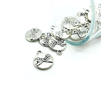 4, 20 or 50 Pieces: Silver Pinkie Promise Charms - Double Sided