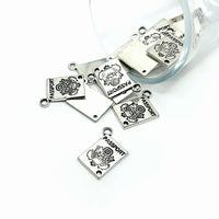 4, 20 or 50 Pieces: Silver Passport Travel Connector Charms