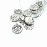 1, 4 or 20 Pieces: Silver Sagittarius Zodiac/Astrology Coin Charms, Double Sided