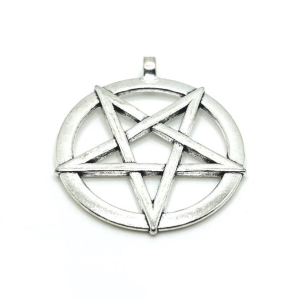 1, 4 or 20 Pieces: Large Silver Pentagram Pendants