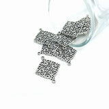 4, 20 or 50 Pieces: Silver Filigree Rhombus Connector Charms